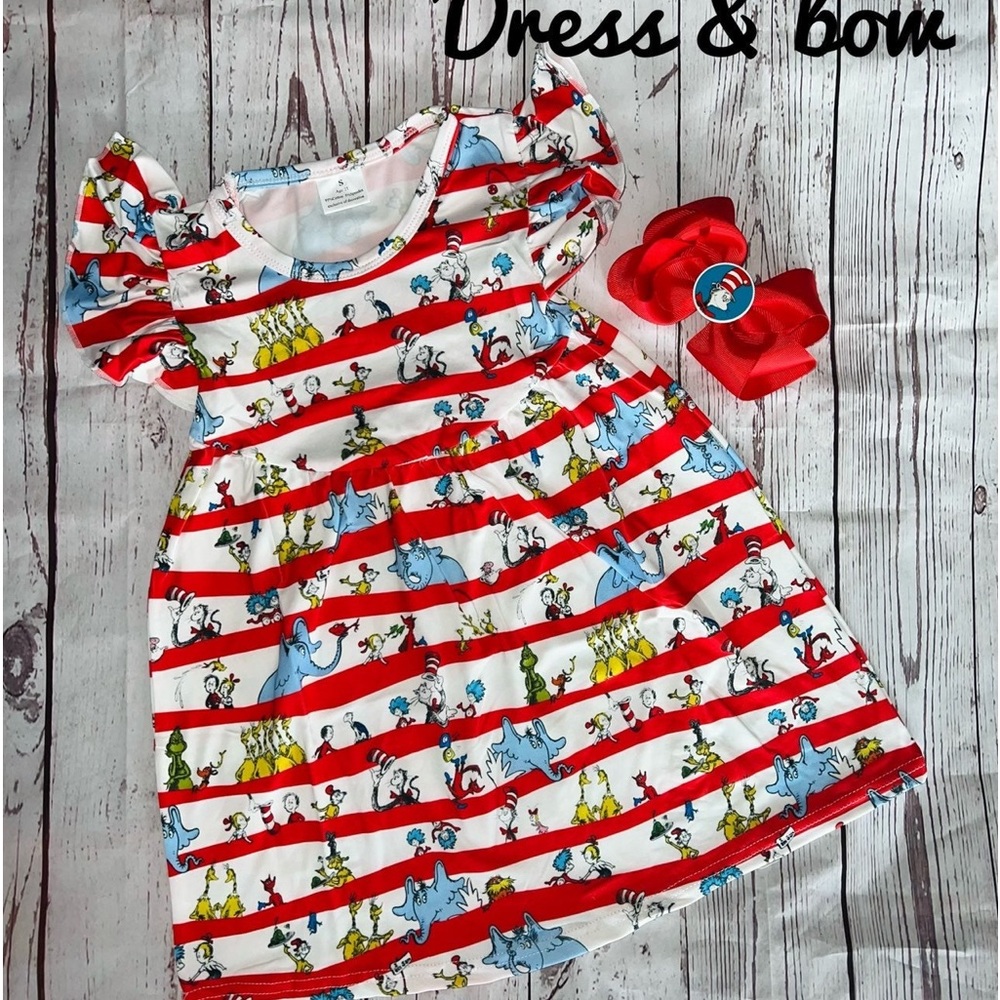 Dr. Seuss Dress and Bow